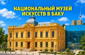Национальный музей искусств в Баку — историческое здание с куполом и современным стеклянным фасадом
